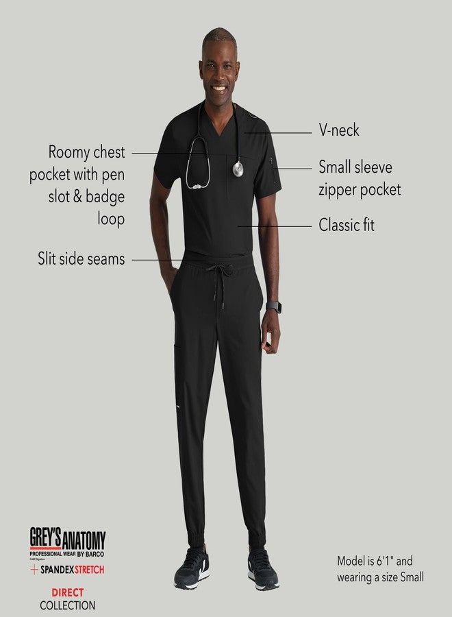 باركو قميص باركو غريز أناتومي سباندكس مطاطي سريع التنظيف للرجال - أسود، قميص بياقة على شكل حرف V بأربعة جيوب مصنوع من قماش سباندكس مطاطي مقاوم للتجاعيد والأوساخ - مقاس متوسط، قصة عادية - Image 4